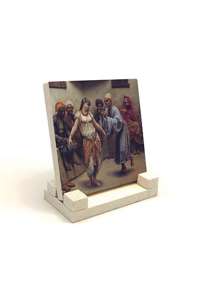 Sadrazam Dance in Cairo in Cafe Picture Printed Natural Stone Desktop 10x10 Krt-138
