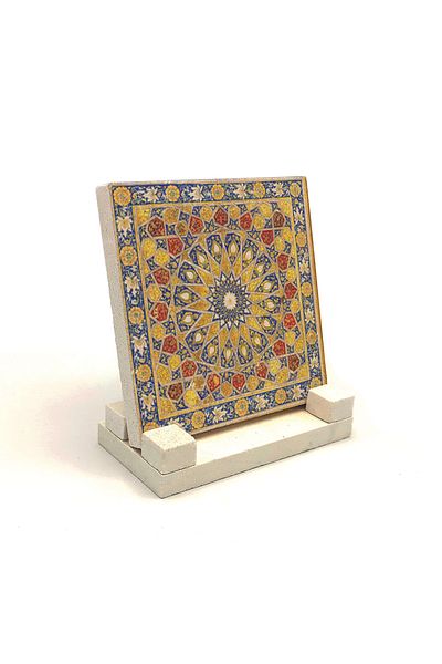 Sadrazam 13. Yy. Suport de birou din piatră naturală imprimat Coran 10x10 Kd-7