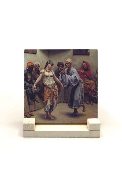 Sadrazam Dance in Cairo in Cafe Picture Printed Natural Stone Desktop 10x10 Krt-138
