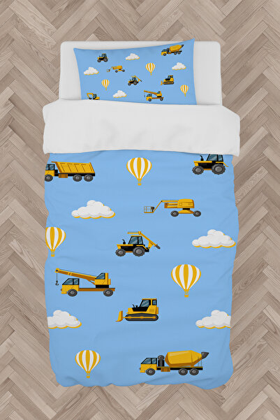 MASAL ODAM مجموعة غطاء لحاف لغرفة الأطفال والرضع مع معدات العمل ونمط الطريق ا...