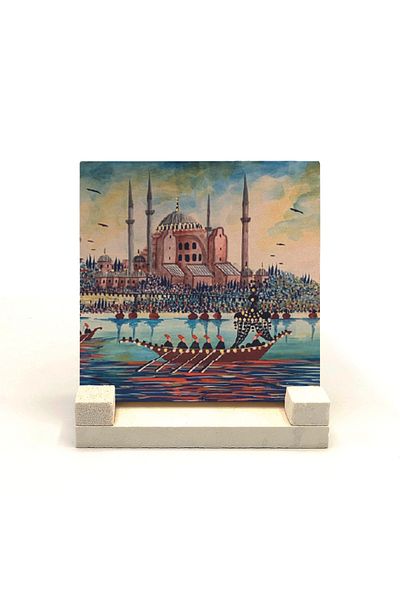 Sadrazam Hagia Sophia Mosque Printed Natural Stone Desktop 10x10 Krt-7