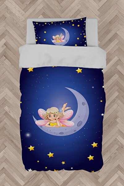 MASAL ODAM مجموعة غطاء لحاف منقوشة لغرفة الأطفال والرضع على شكل فتاة خرافية ت...