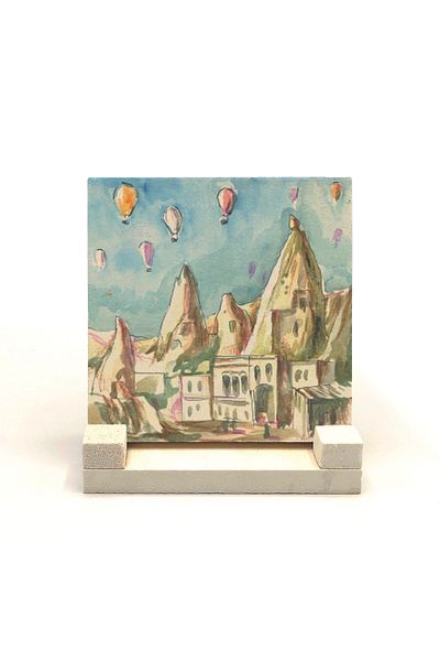 Sadrazam Cappadocia Printed Natural Stone Desktop (10X10 Krt-115)