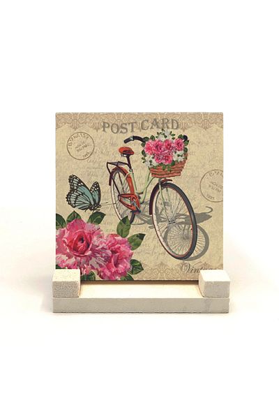 Sadrazam Suport de birou din piatră naturală imprimat vizual pentru biciclete olandeze 10x10 Krg-38