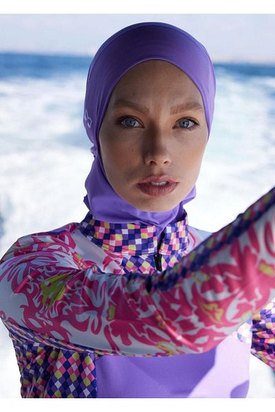 Mayovera Hijab Swimming Cap - Purple