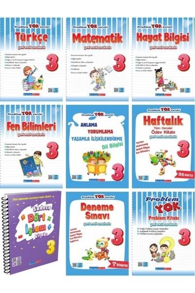 Salan Yayınları Salan 3. sınıf Problem Yok Set + sadece dört işlem kitabı