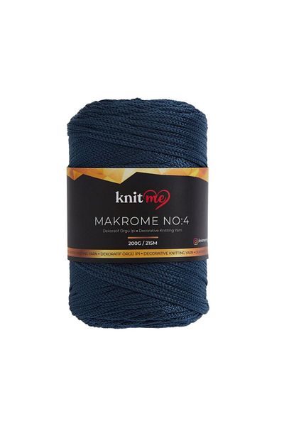 knitme Πλεκτό χειρός μακραμέ πολυεστέρας Navy Blue 4 mm - 200 Gr Twine 7480