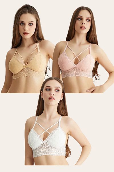 MODALADY Σουτιέν Bralet με 3 Δαντέλες