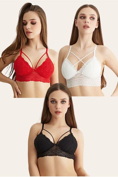 MODALADY Σουτιέν Bralet με 3 Δαντέλες