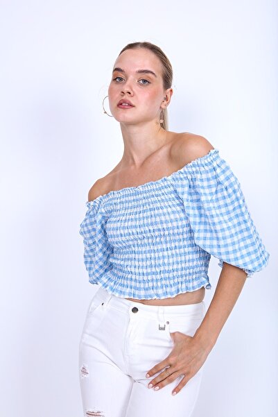 Vitrin Bluză cu sclipici cu model Gingham