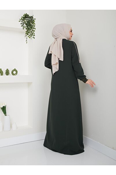 ELBİSHE Ferace with Ribbed Arm Shoulder Detail