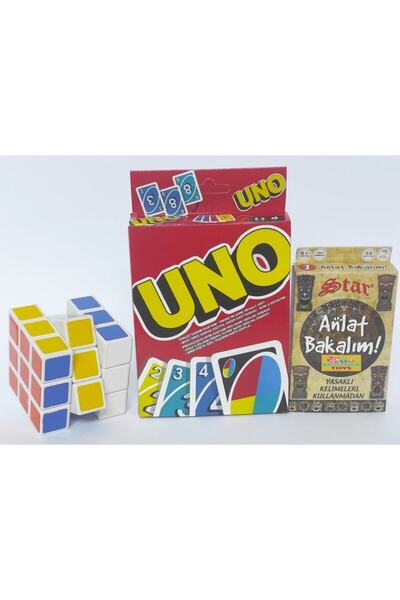 Brother Toys 108 بطاقة Uno - 55 بطاقة Tell Me Taboo Cards ومجموعة مكعبات الذك...
