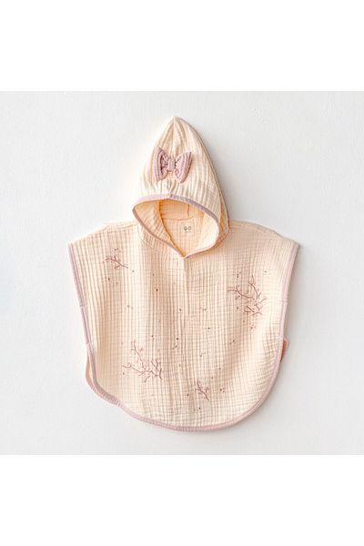 andywawa Pretty Flowers Muslin Baby Poncho AC24692