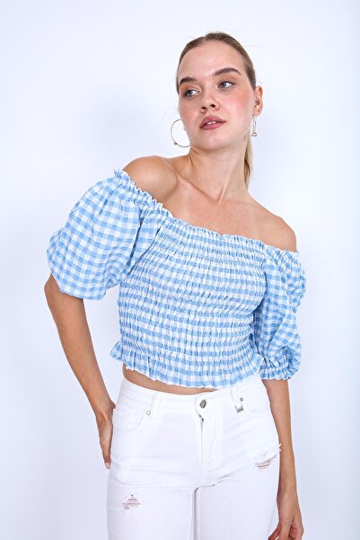 Vitrin Bluză cu sclipici cu model Gingham