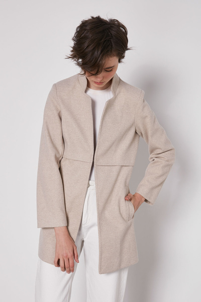 Vitrin Magnificent Collar Pocket Stamped Fabric Jacket