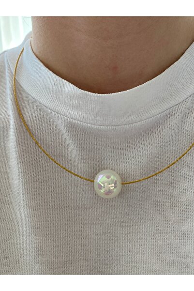 Pinery Jewels قلادة نسائية كبيرة الحجم من الفولاذ المقاوم للصدأ مقاومة للتشويه مع اللؤلؤ