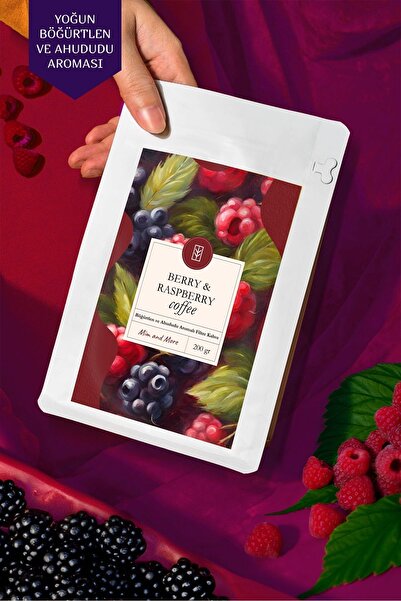 Mim and More Berry & Raspberry Coffee - Böğürtlen Ve Ahududu Aromalı Kahve Çekirdek Kahve, 200 gr