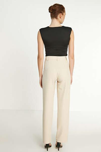 Vitrin High Waist Stitching Detailed Trousers