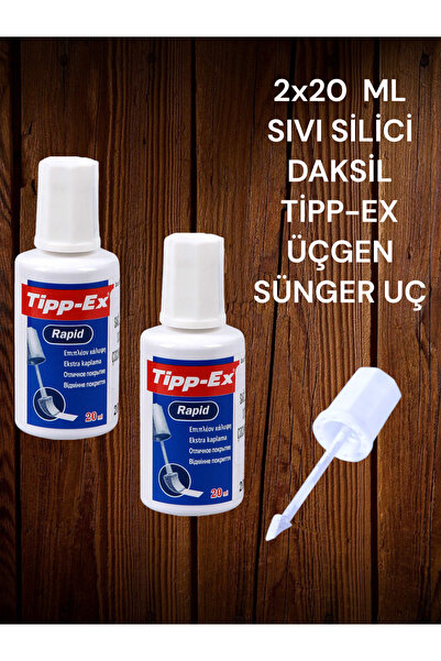 SEYFİKİRTASİYE 2 ADET 20 ML DAKSİL SIVI SİLİCİ SÜNGER ÜÇGEN UÇ TİPP-EX