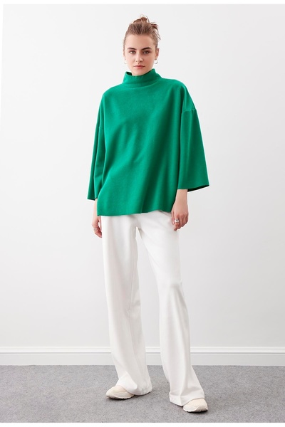 Vitrin High Waist Wide Leg Knitted Trousers