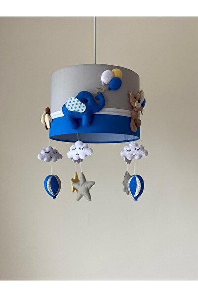 Leobabyroom Gri Renkli İndigo Mavi Kombinli Karışık Hayvan Figürlü Bebek Odas...