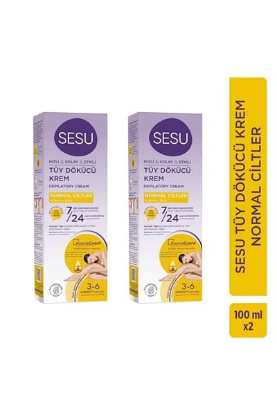 Sesu FEATHER Removal Cream - For Normal Skin 100ml 2 Pieces 200ml