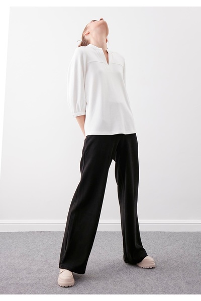 Vitrin Široké pletené kalhoty s vysokým pasem