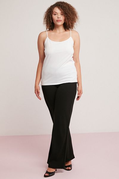 ETHIQUET Mındy Body Wrap dla kobiet, 100% bawełna, okrągły dekolt, cienkie ramiączka, bez rękawów, biały, duży rozmiar