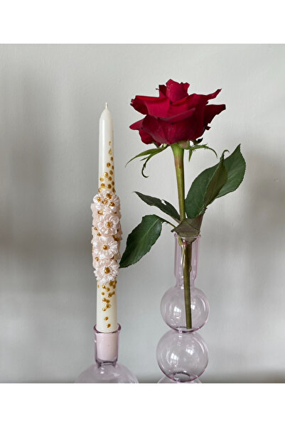 STUDIO SOI CANDLE&MORE 3D çiçekli Şamdan mumu