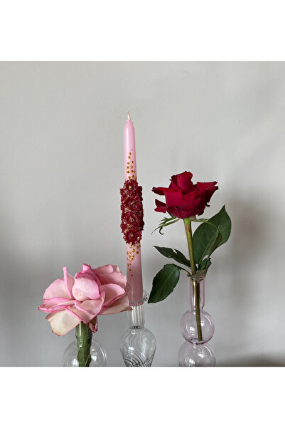 STUDIO SOI CANDLE&MORE 3D çiçekli Şamdan mumu