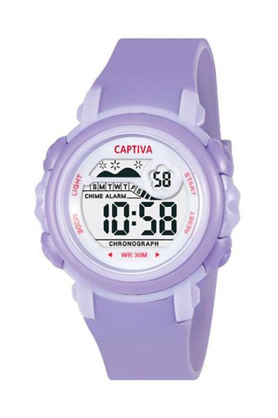 captiva Digital 30 Mt Water Resistant Children's Handle with Light Alarm Stopwatch and Calendar with Silicone Cord