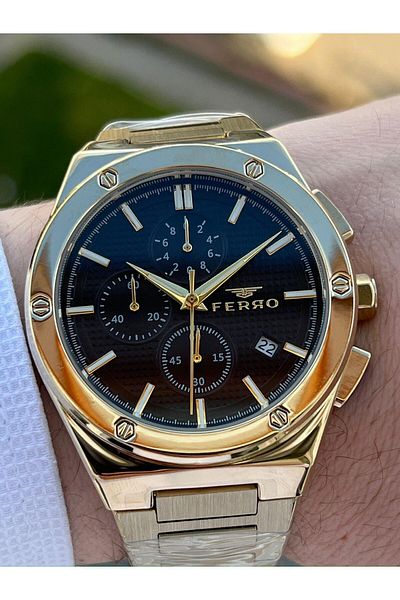FERRO Steel Cord Calendar Waterproof Men's Wristwatch