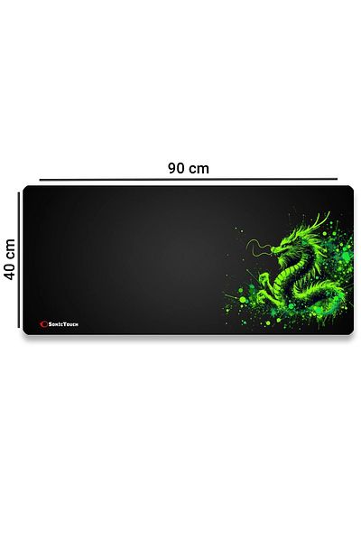 SonicTouch UltraGrand أسود نيون أخضر التنين التنين سلس Xxl ألعاب سطح المكتب لوحة المفاتيح لوحة الماوس 40x90
