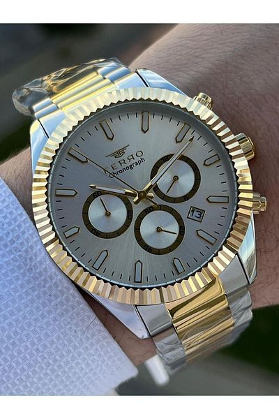 FERRO Steel Cord Inner Functions 30 Mt Waterproof Men's Wristwatch with Active Calendar EFM31289-D