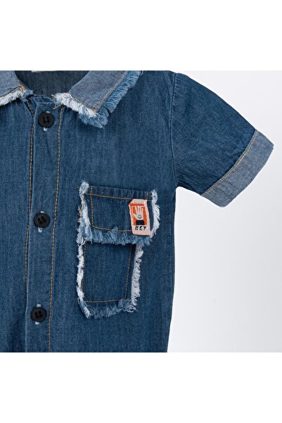 Bebelove Majma Baby Boy Collared Denim Jumpsuit