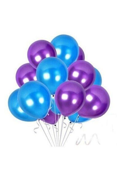 Firsat Ayi Opportunity Bear 35 Pieces of Metallic Pearlescent Purple, Blue Balloon-Flying-Ballon