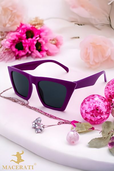 MACERATİ Cat Eye 0-10 Years Old Purple Children's Sunglasses