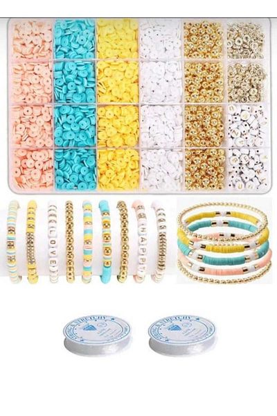yiğit aksesuar Fimo bead Letter bead Spacer Apparatus Jewelry Making Supplies set