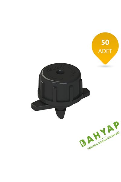 Bahyap Drip Irrigation Flow Adjustable Ilgaz Black Dripper - 50 Pieces