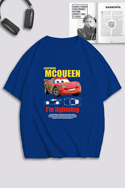 macklin Unisex Kadın Erkek Şimşek McQueen ve Sally Baskılı Özel Tasarım Overs...