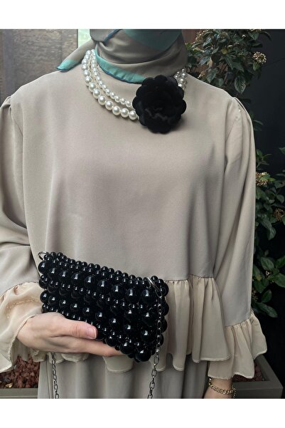 BEYBACO ÇİÇEKLİ İNCİ KOLYE - GÜL DETAYLI İNCİ KOLYE - ÇIKARILABİLİR ÇİÇEKLİ İ...