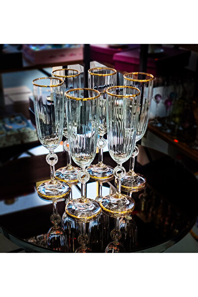 Paşabahçe Özel Tasarım Amore Gerçek Altın Tonu Kahve Yanı Su Bardağı Kadeh