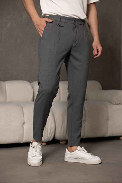 KİLSBUTİK Італійський крій Якісна еластична лайкра довжиною до щиколотки Тканинні штани на ґудзиках Чоловіки