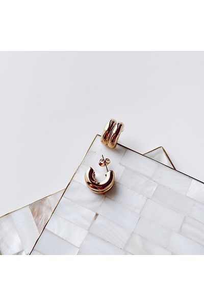 Vesce Atelier Two layers of Steel earrings