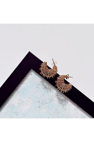 Vesce Atelier Misto gold steel earrings