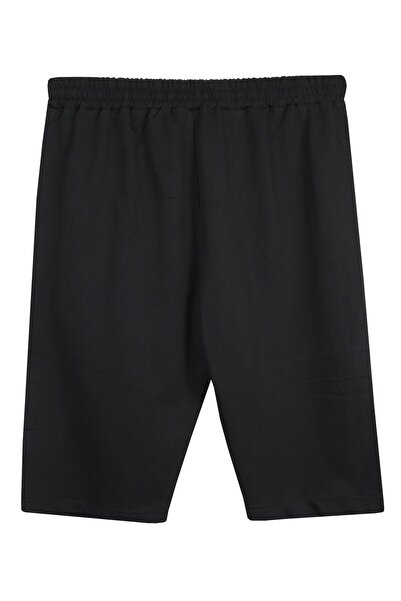 marufshop Men's Large Size 115-154 Combed Cotton Capri Suitable for Weight Intervals NYC Black