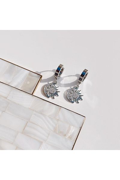 Vesce Atelier Stars gray Steel earrings