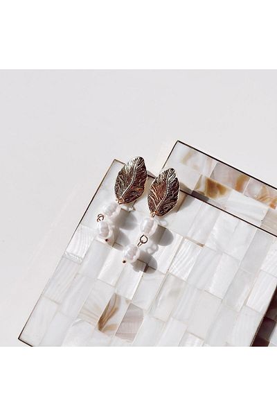 Vesce Atelier Gold Leaf Steel earrings