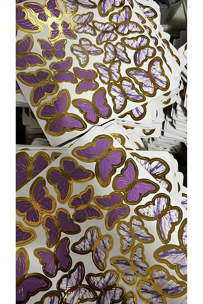 sayar süs Magenta Gilded Butterfly Cake Decor