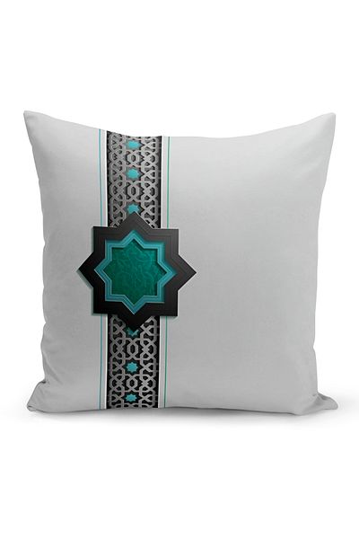 Bertille Home Seria Ramadan Set de 4 huse de pernă cu imprimare digitală pe două fețe (Set de huse de pernă Ramadan)
